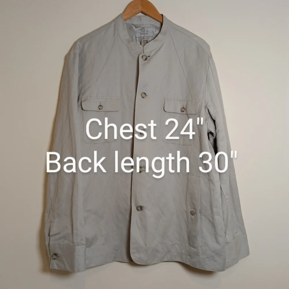 Linen Claiborne Luxe Lined Linen Jacket /Coat / Shirtjack Size Large